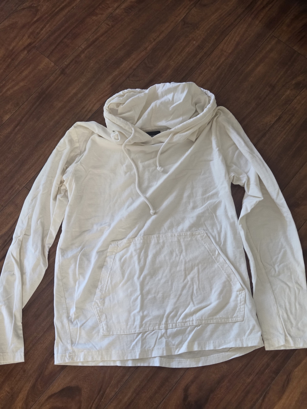 Light Cream Pullover Hoodie with Front Pocket
